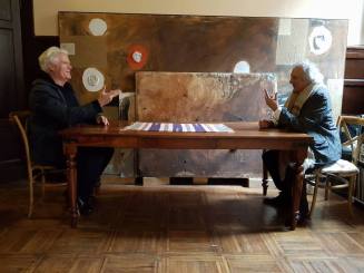 Ivo Ringe e Giorgio Cattani in studio a Ferrara. Incontri di sensibilità espressiva.